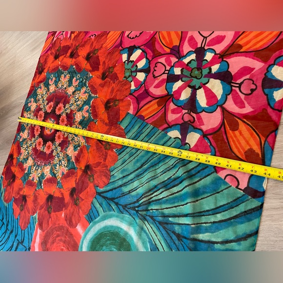 NWT - DESIGUAL Large Colorful Mandala Print Designer Scarf Wrap. - Picture 12 of 12